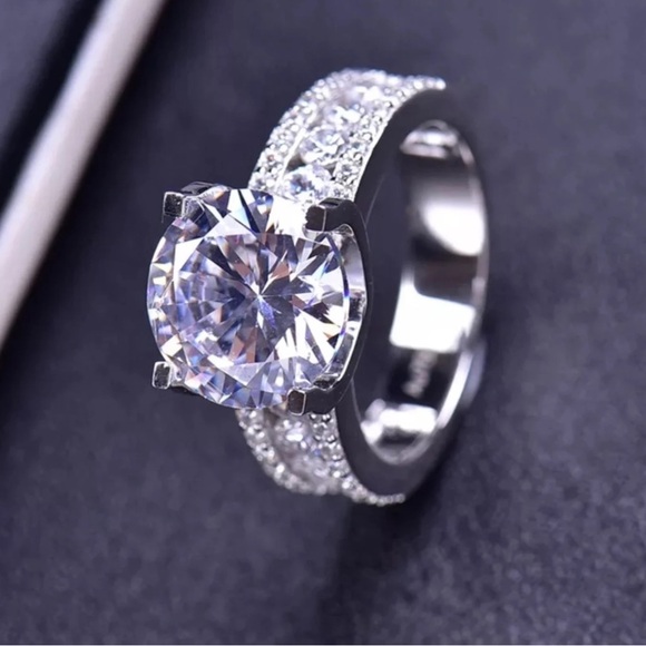 5CT Certified Lab Grown Diamond Round Cut Cow Head Wedding Ring Size 7 - Picture 5 of 6